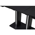 ESSTISCH in Metall, Glas, Holzwerkstoff 120-160/80/76 cm  - Schwarz, Design, Glas/Holzwerkstoff (120-160/80/76cm) - Hom`in