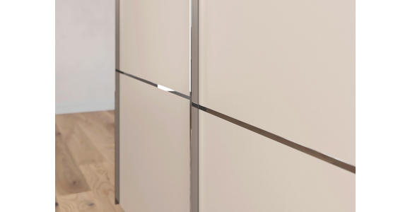 SCHWEBETÜRENSCHRANK 271/223/68 cm 3-türig Champagner - Chromfarben/Champagner, KONVENTIONELL, Glas/Holzwerkstoff (271/223/68cm) - Novel