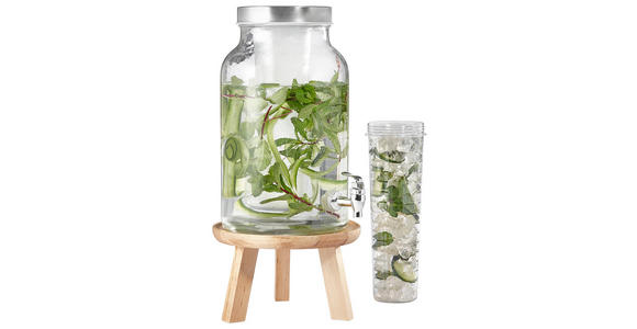 GETRÄNKESPENDER - Edelstahlfarben/Transparent, Basics, Glas/Kunststoff (5,6l) - Novel