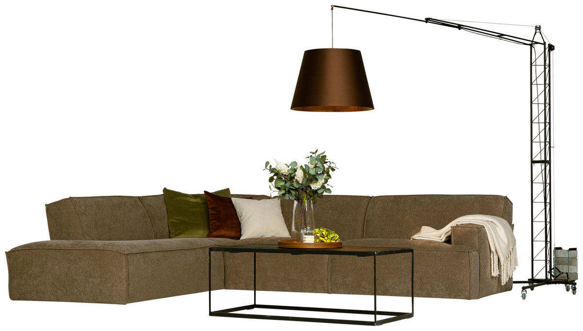 SOFFA i manchester brun  - brun, Klassisk, metall/trä (242/300cm) - Novel