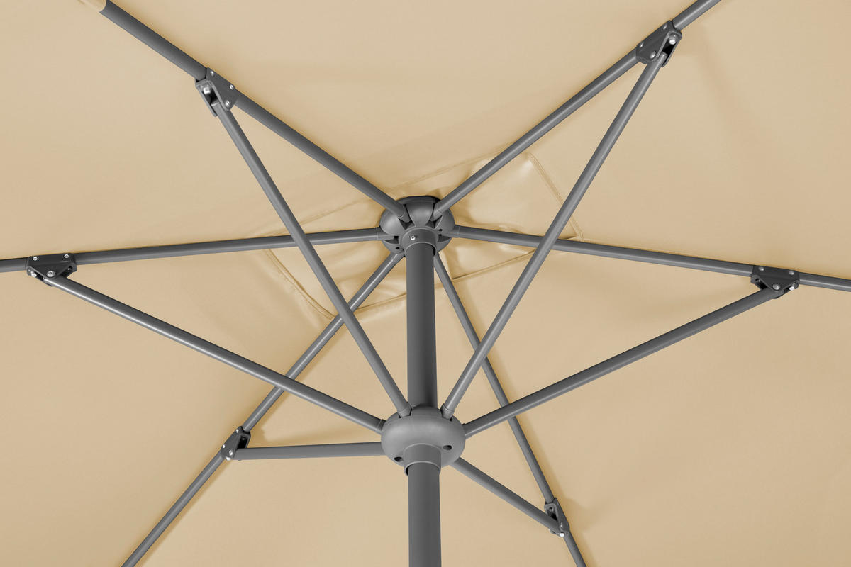 SLUNEČNÍK 150/250/270 cm - přírodní barvy/antracitová, Basics, kov/textil (150/250/270cm)