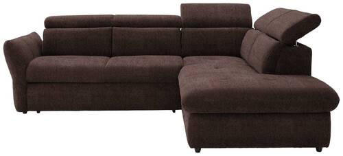 ECKSOFA in Webstoff Dunkelbraun  254/224 cm  - Dunkelbraun/Schwarz, Design, Kunststoff/Textil (254/224cm) - Stylife