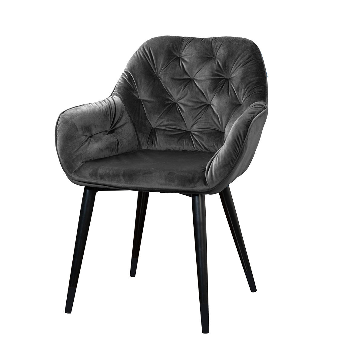 STUHL  in Samt Metall, Textil  - Dunkelgrau/Anthrazit, LIFESTYLE, Textil/Metall (62/82/60cm) - MID.YOU