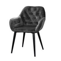 STUHL Samt Anthrazit, Dunkelgrau  - Dunkelgrau/Anthrazit, LIFESTYLE, Textil/Metall (62/82/60cm) - MID.YOU