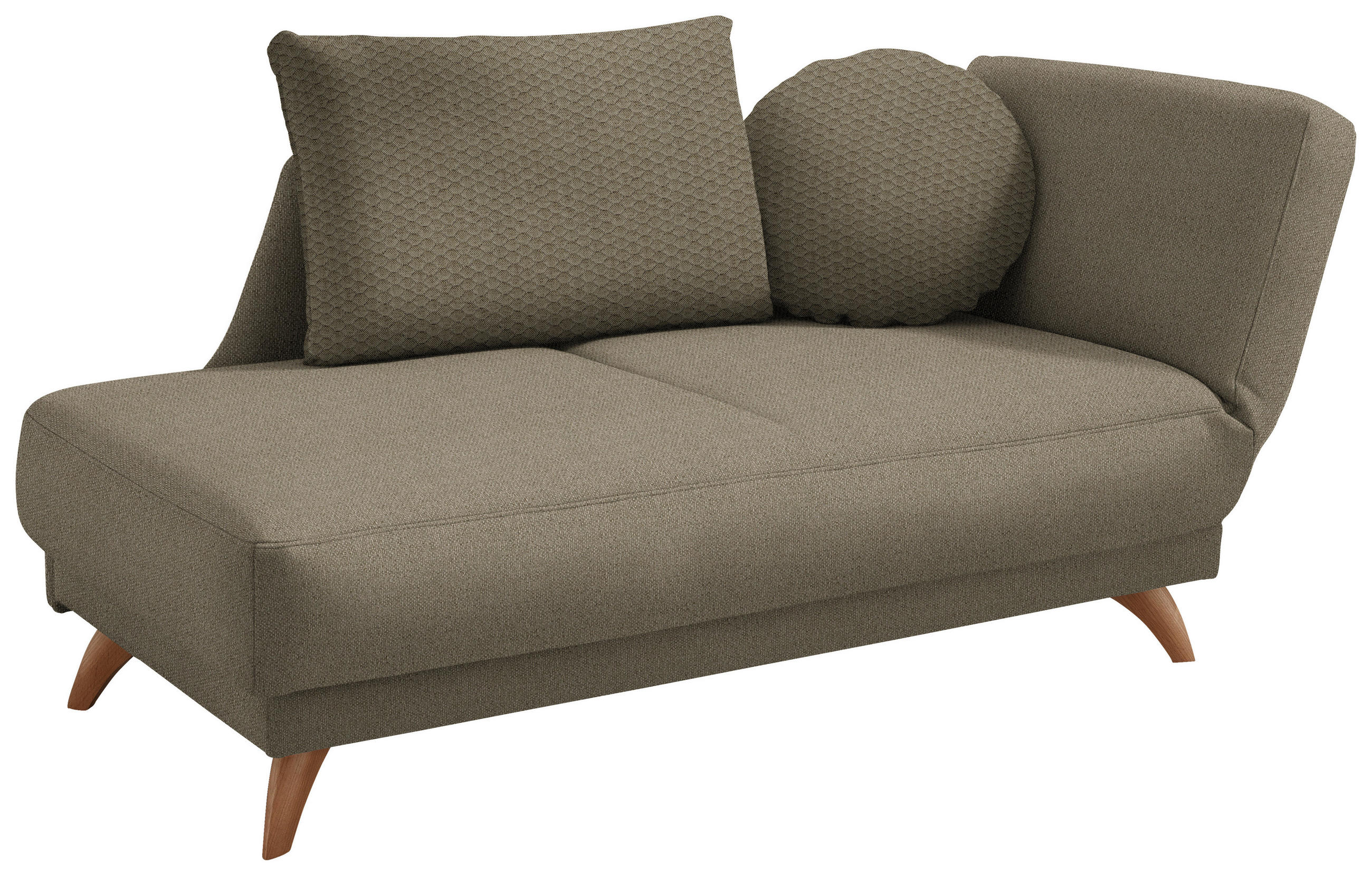 RÉCAMIERE in Flachgewebe Hellbraun  - Hellbraun, Design, Holz/Textil (205/87/94cm) - Bali