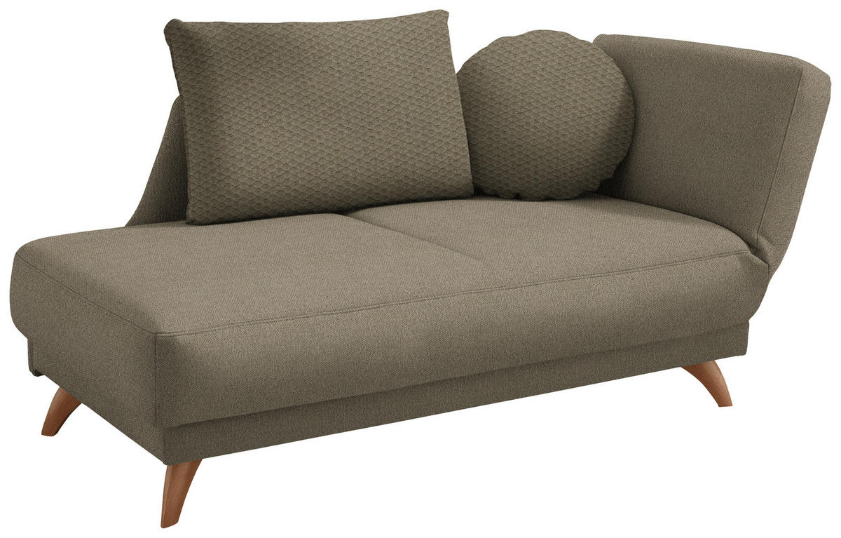 RÉCAMIERE in Flachgewebe Hellbraun  - Hellbraun, Design, Holz/Textil (205/87/94cm) - Bali