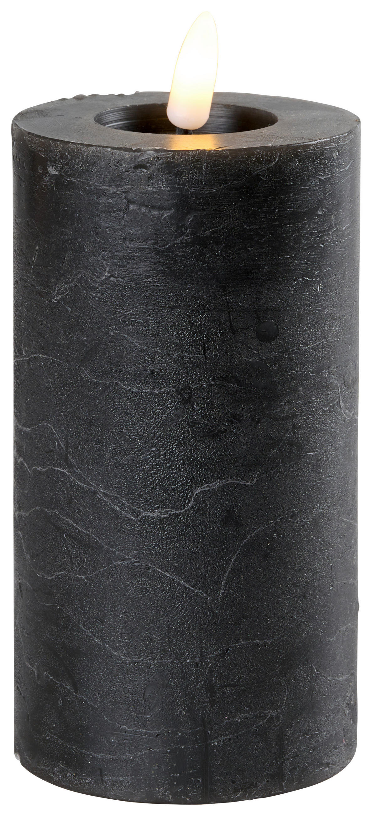 LED-LJUS 7/15 cm  - mörkgrå, Basics, plast/naturmaterial (7/15cm) - Ambia Home