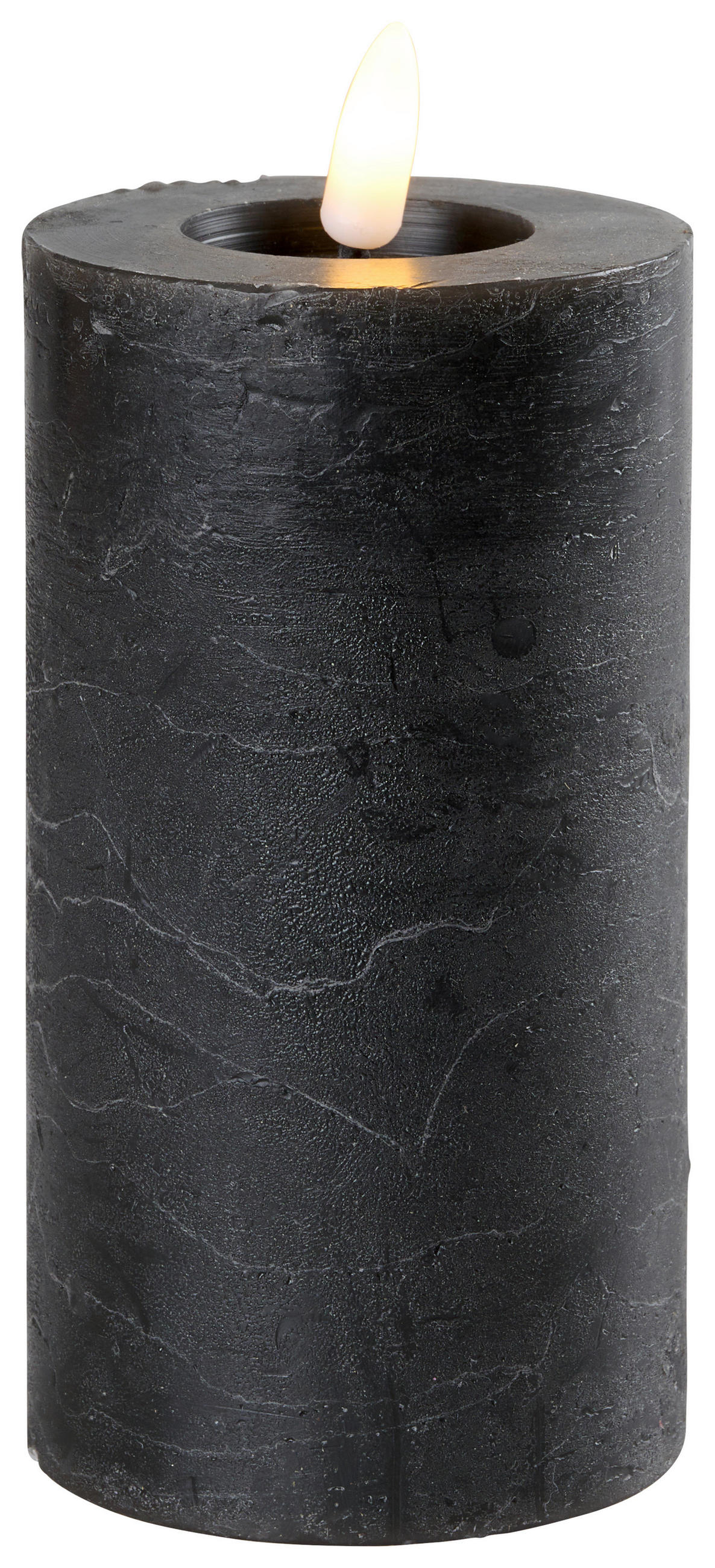 LED-SVEČA - temno siva, Basics, umetna masa/naravni materiali (7/15cm) - Ambia Home