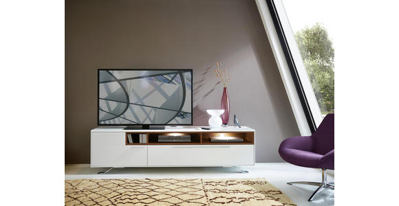 TV-ELEMENT 215/57/52 cm - Chromfarben/Eichefarben, Design, Holzwerkstoff/Metall (215/57/52cm) - Hom`in