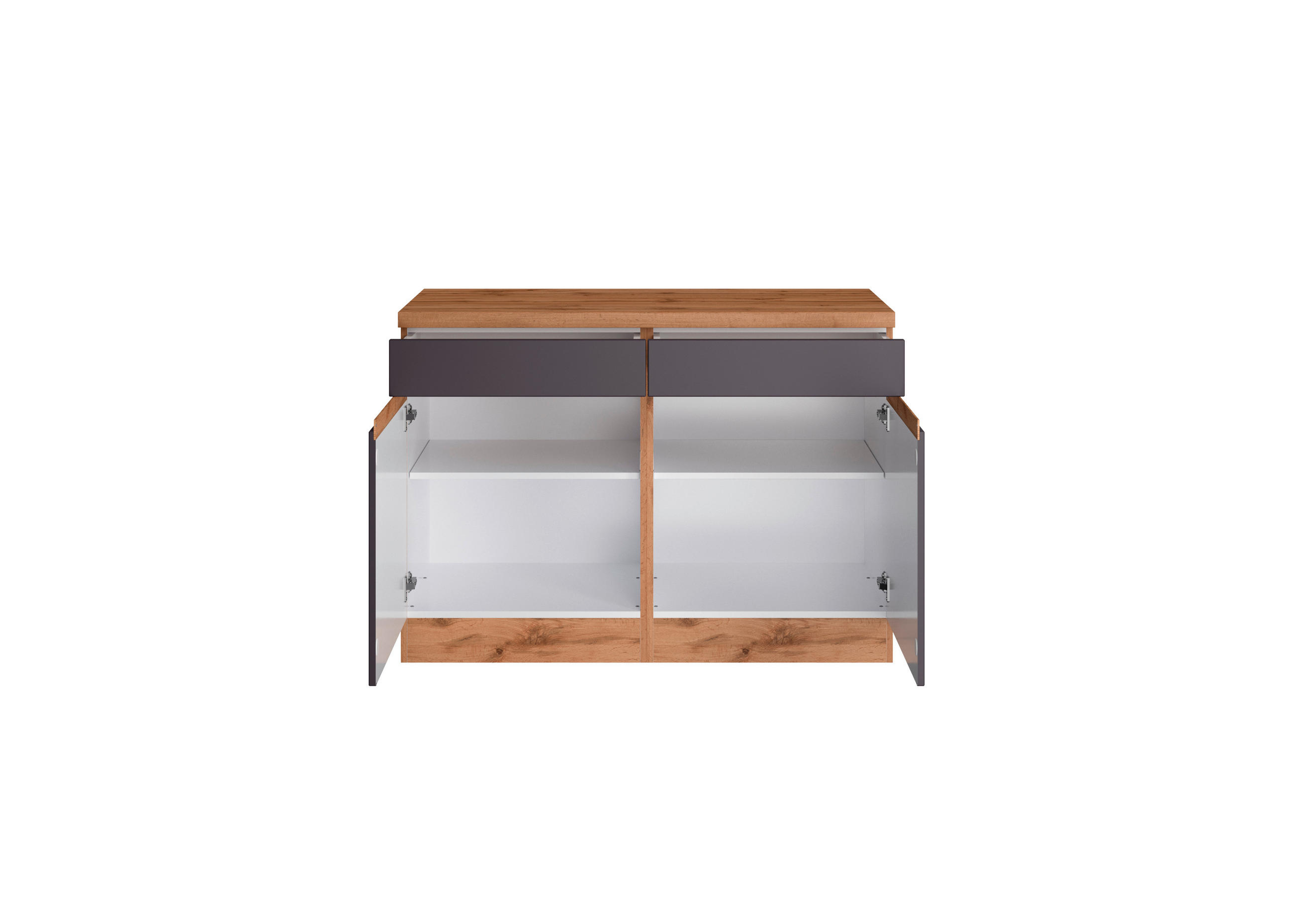 KÜCHENUNTERSCHRANK 120/86/60 cm  in Grau, Eiche Wotan  - Eiche Wotan/Grau, Design, Holzwerkstoff (120/86/60cm) - Held