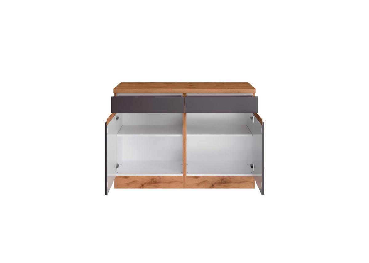 KÜCHENUNTERSCHRANK 120/86/60 cm  in Grau, Eiche Wotan  - Eiche Wotan/Grau, Design, Holzwerkstoff (120/86/60cm) - Held