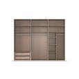 SCHWEBETÜRENSCHRANK 271/223/68 cm 3-türig Champagner  - Champagner/Schwarz, KONVENTIONELL, Glas/Holzwerkstoff (271/223/68cm) - Novel