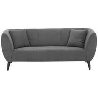 3-SITZER-SOFA in Cord Grau  - Schwarz/Grau, Modern, Holz/Textil (208/83/88cm) - MID.YOU