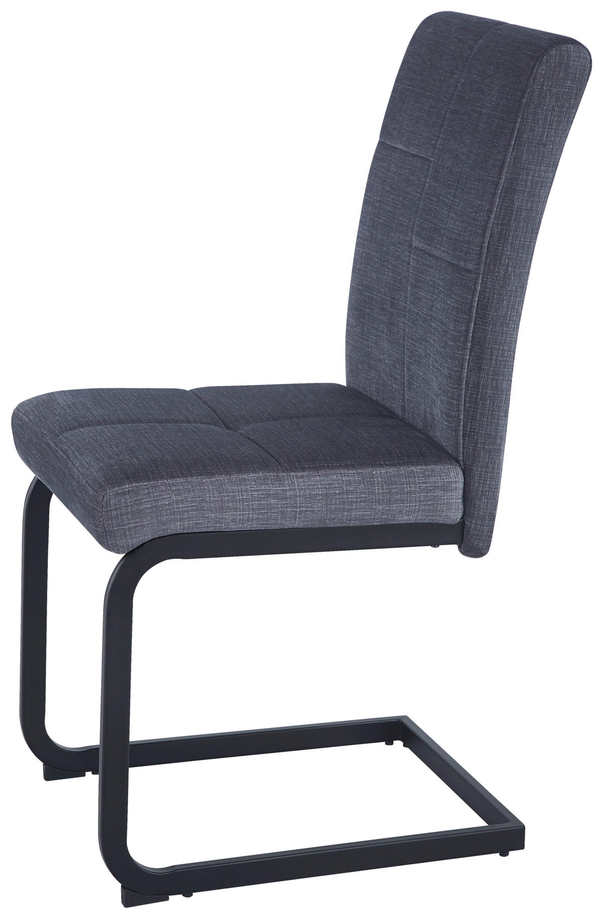 SCHWINGSTUHL  in Eisen Leinenoptik  - Dunkelgrau/Schwarz, KONVENTIONELL, Textil/Metall (41/98/55cm) - MID.YOU