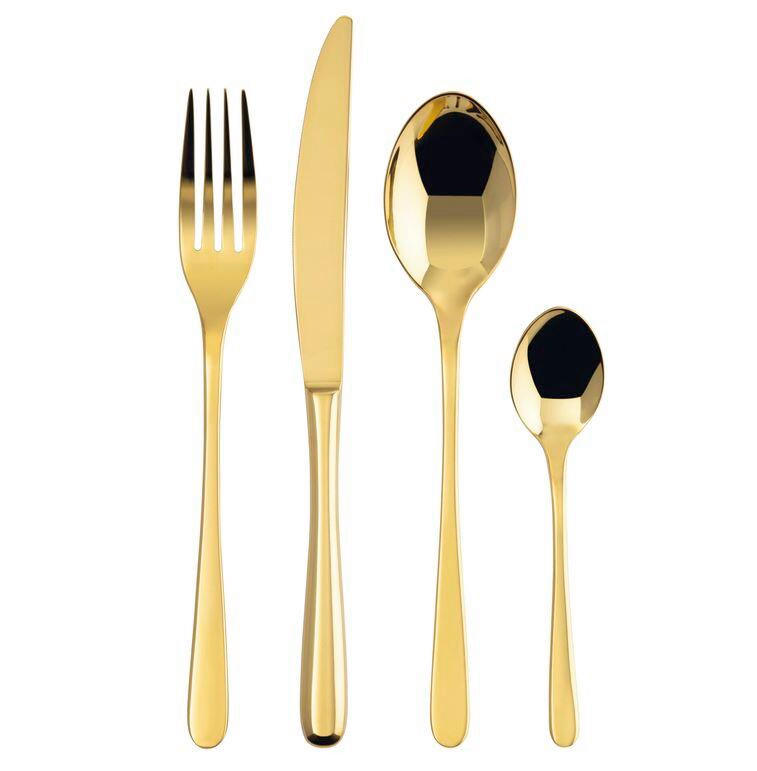 JEDILNI PRIBOR  Flatware  24-delni  nerjaveče jeklo   - zlate barve, Basics, kovina (20/3/3cm) - Sambonet