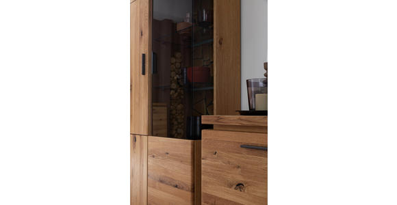 WOHNWAND  in Eichefarben  300/204/50 cm  - Eichefarben/Anthrazit, Natur, Glas/Holz (300/204/50cm) - Linea Natura