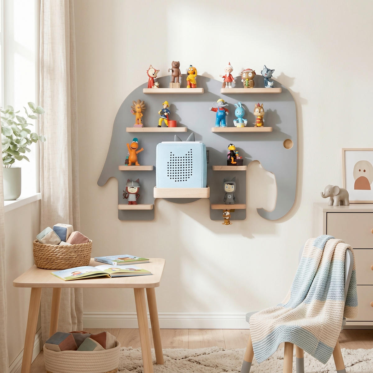 KINDERREGAL  - Grau, Modern, Holzwerkstoff (54/40/19cm) - Livetastic