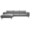ECKSOFA Grau Chenille  - Schwarz/Grau, Design, Holz/Textil (180/330cm) - MID.YOU