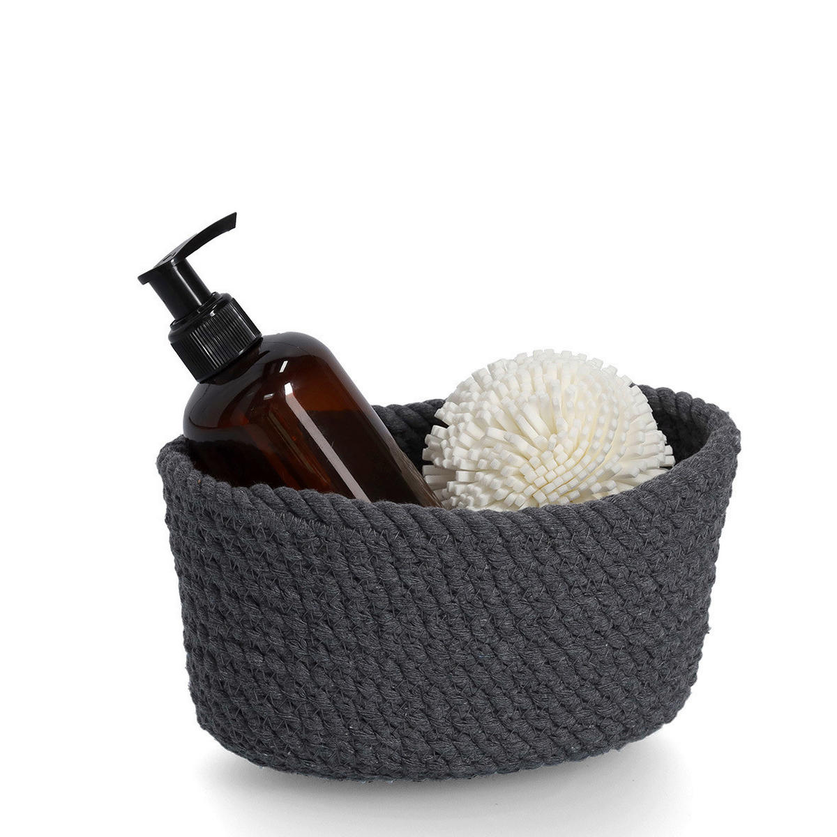 KORBSET - Dunkelgrau, Basics, Textil (24/17/13cm)