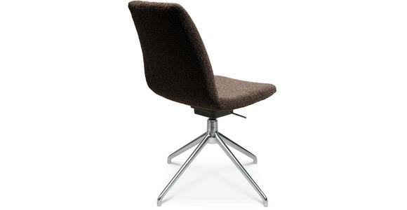 STUHL in Aluminium Flachgewebe Metall, Textil - Dunkelbraun/Alufarben, Design, Textil/Metall (46/81,5-84,5/55cm) - Johann Jakob