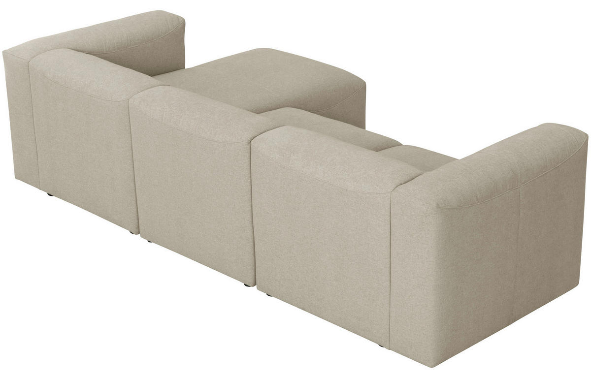 ECKSOFA in Flachgewebe Creme   - Creme, Design, Kunststoff/Textil (275/73/160cm) - Max Winzer