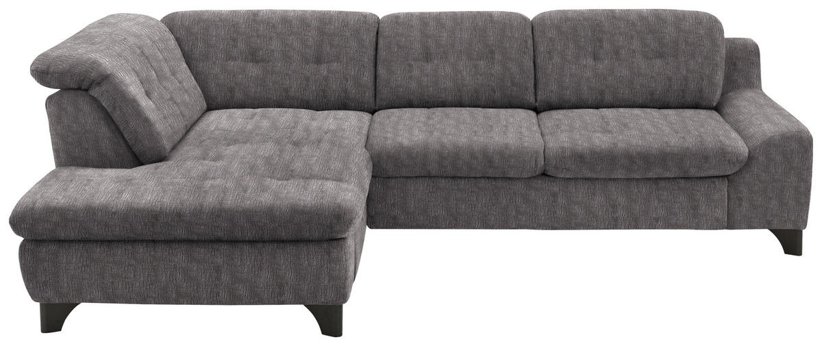 HÖRNSOFFA i chenille gråbrun  - gråbrun/svart, Klassisk, metall/textil (200/281cm) - MID.YOU