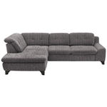 ECKSOFA in Chenille Graubraun  - Graubraun/Schwarz, KONVENTIONELL, Textil/Metall (200/281cm) - Carryhome