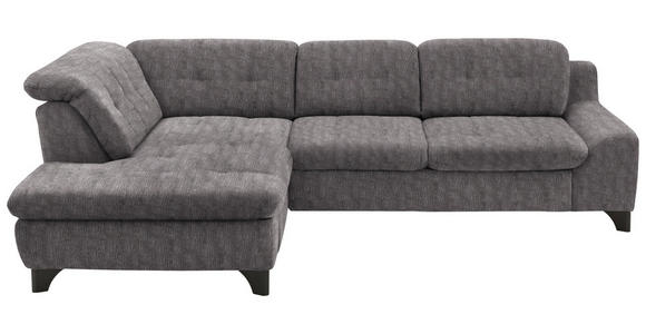 ECKSOFA in Chenille Graubraun  - Graubraun/Schwarz, KONVENTIONELL, Textil/Metall (200/281cm) - Carryhome