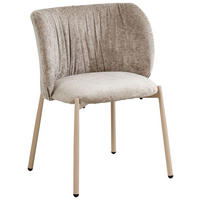 STUHL  in Gusseisen Chenille Metall, Textil  - Taupe, Design, Textil/Metall (56,5/77/57cm) - Stylife