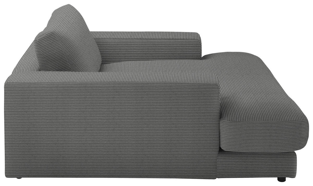 XXL-SESSEL in Feincord Grau  - Schwarz/Grau, Design, Kunststoff/Textil (150/86/170cm) - Lomoco