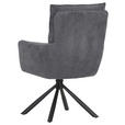 ARMLEHNSTUHL  Stoffauswahl, Sitzfläche 360° drehbar, automatische Rückholfunktion Cord  - Anthrazit/Schwarz, Design, Textil/Metall (60/95/62cm) - Novel