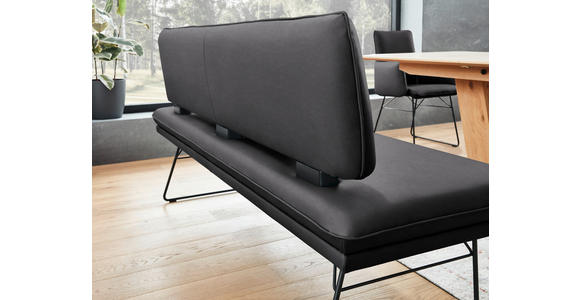SITZBANK in Metall, Textil Schwarz  - Schwarz, Design, Textil/Metall (195/91/65cm) - Dieter Knoll