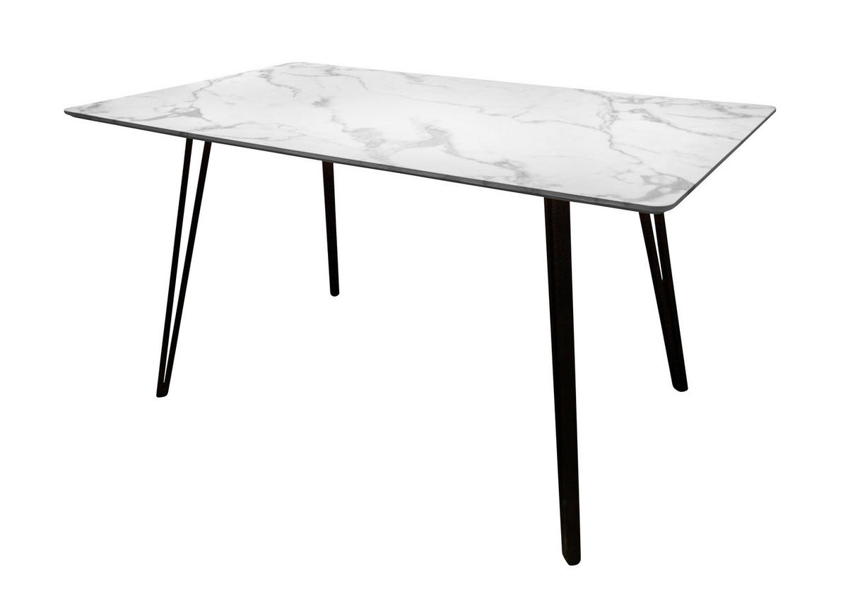 TRPEZARIJSKI STO  crna, bela   - bela/crna, Moderno, metal/pločasti materijal (140/76/80cm) - Novel