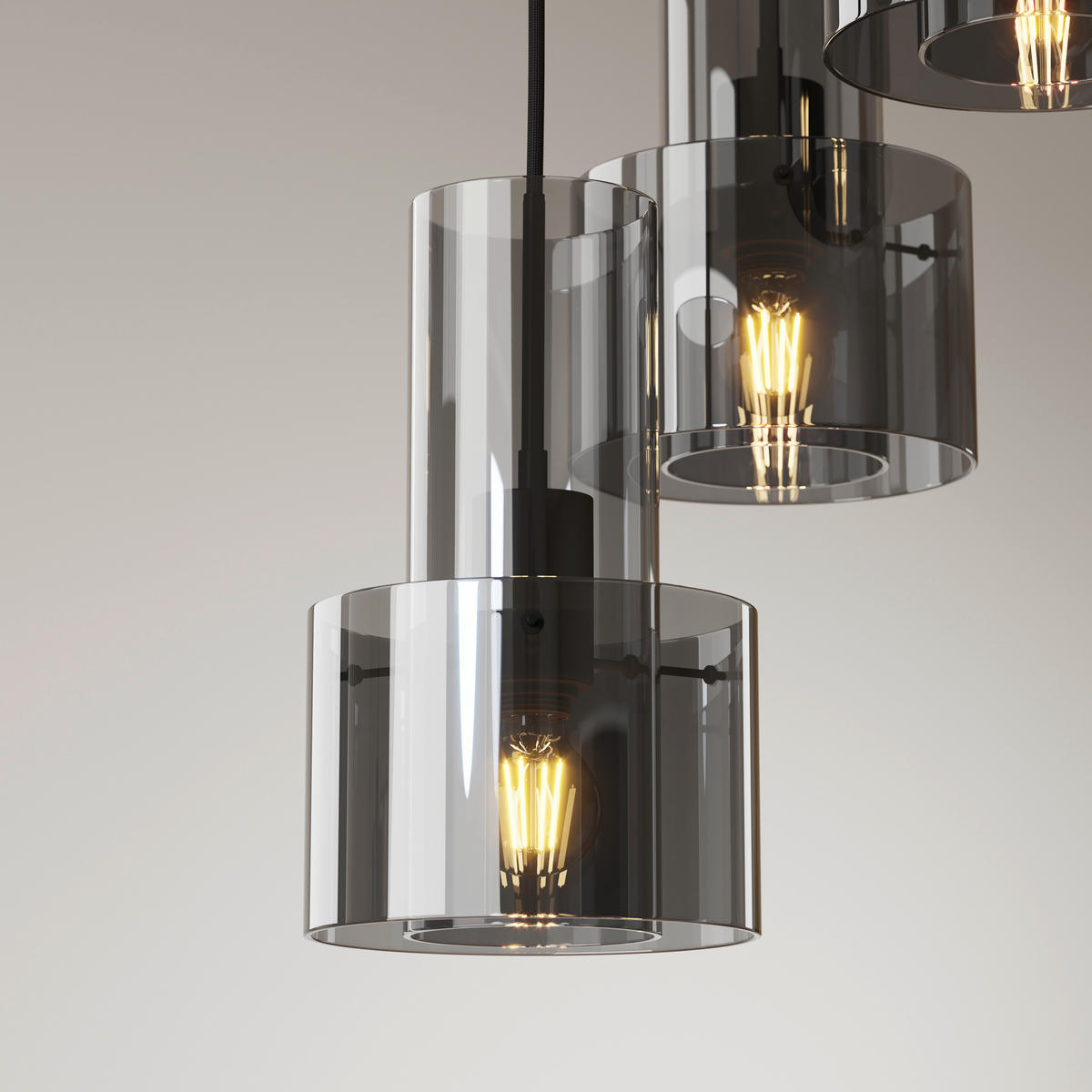 HÄNGELEUCHTE 33/150 cm  - Dunkelgrau, Design, Glas/Metall (33/150cm) - Dieter Knoll