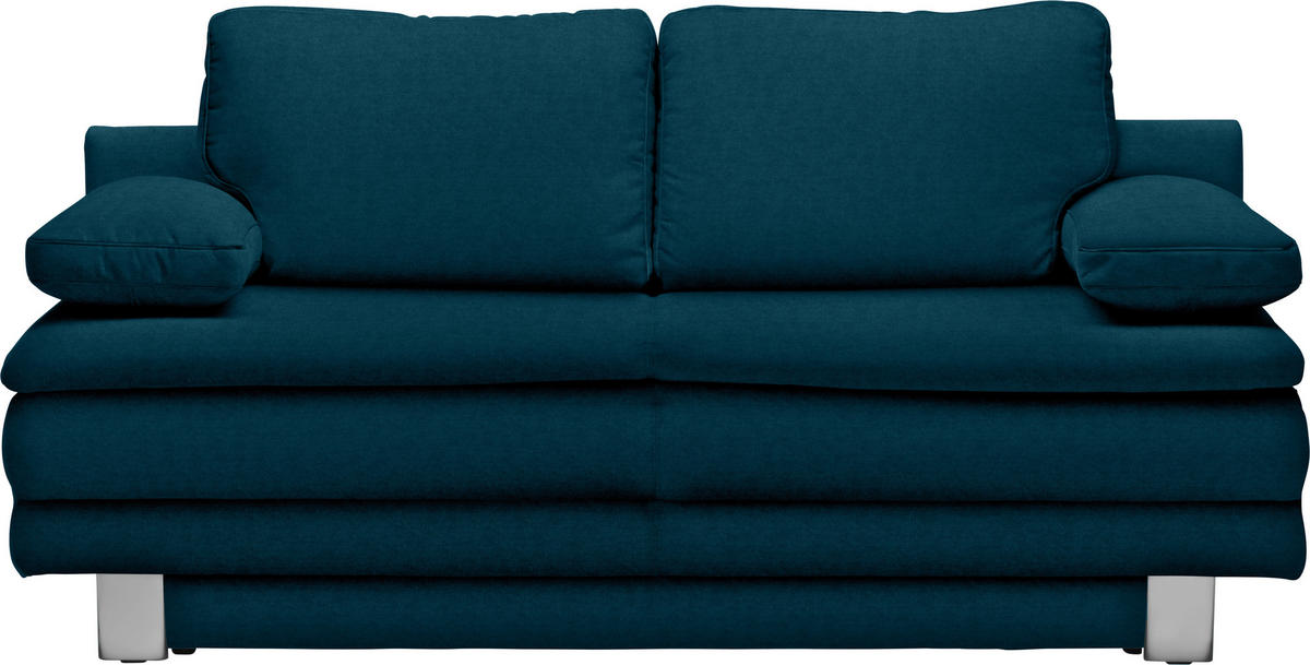 KANAPÉÁGY olajkék  - olajkék/króm, Design, textil/fém (194/96/86cm) - Novel