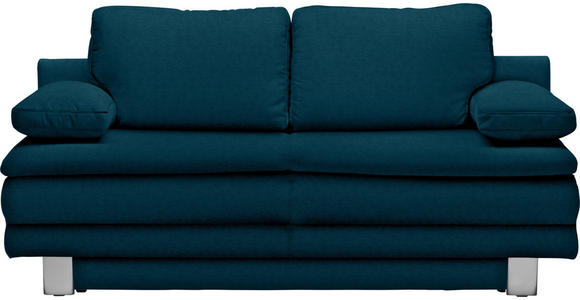 SCHLAFSOFA Petrol  - Chromfarben/Petrol, Design, Textil/Metall (194/96/86cm) - Novel