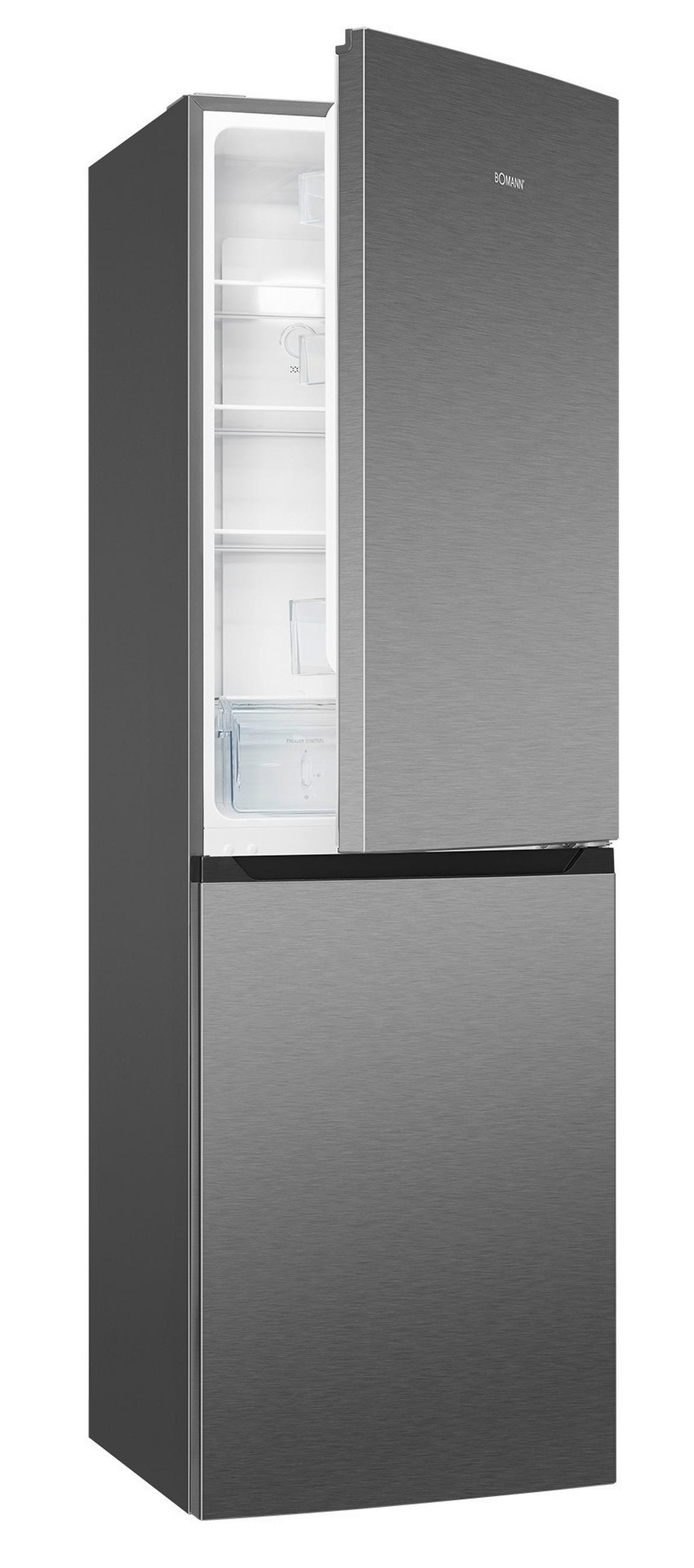 KÜHL-GEFRIER-KOMBINATION 54/179,5/60 cm 773609  - Edelstahlfarben, Basics, Glas/Kunststoff (54/179,5/60cm) - Bomann