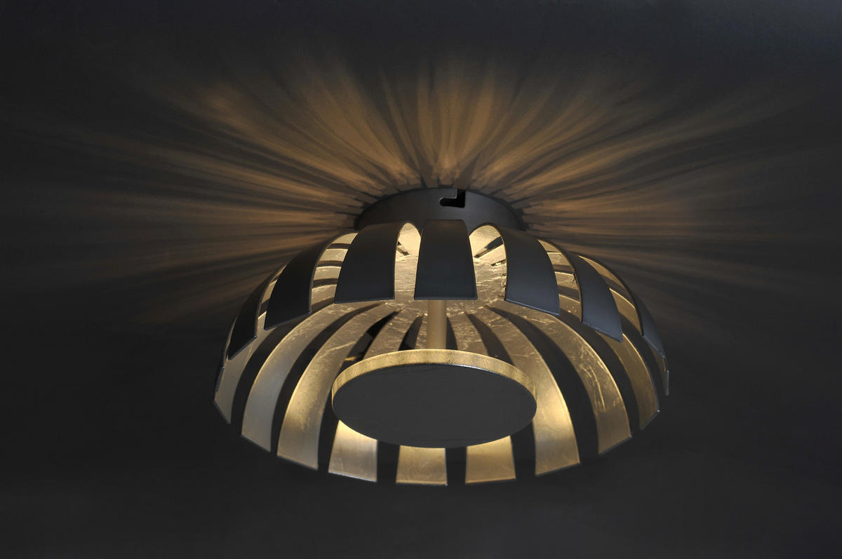 LED-DECKENLEUCHTE Flare 26/12,5 cm   - Nickelfarben, Design, Metall (26/12,5cm)