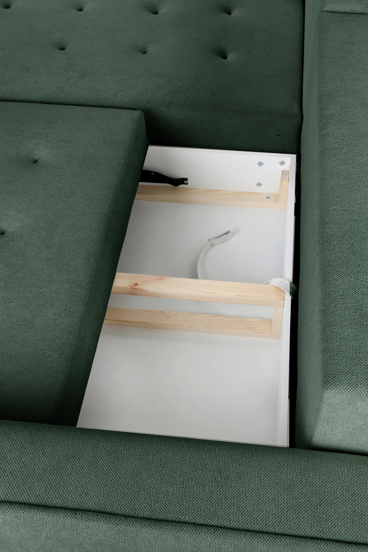 ECKSOFA in Flachgewebe Grün  - Schwarz/Grün, Design, Holz/Textil (183/263cm) - MID.YOU