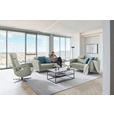 3-SITZER-SOFA in Leder Hellgrau  - Hellgrau/Schwarz, Design, Leder/Metall (190/84/99cm) - Dieter Knoll