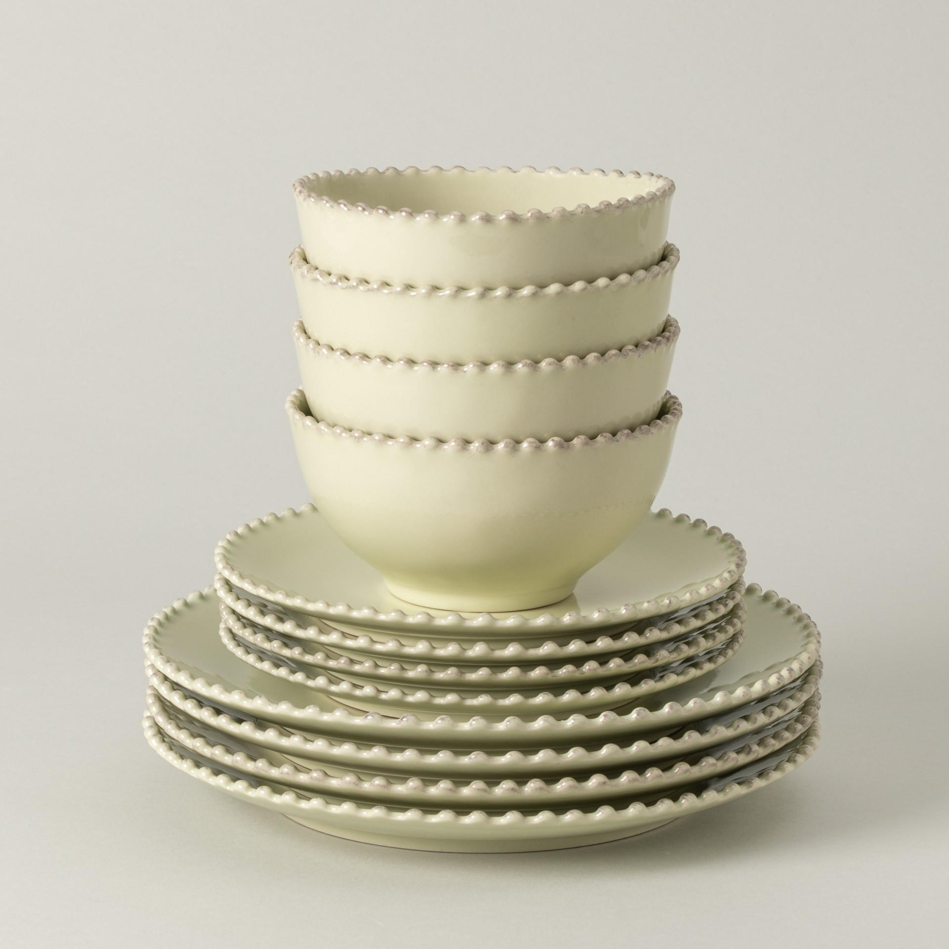 Thumbnail - Costa Nova Kombiservice Pearl, Salbeigrün, Keramik, 12-teilig, 800 ml, Handmade in Europe, Essen & Trinken, Geschirr, Ge...