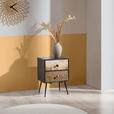 NACHTSCHRANK 40/55/35 cm Mangoholz massiv  - Dunkelbraun/Messingfarben, LIFESTYLE, Holz/Metall (40/55/35cm) - Landscape