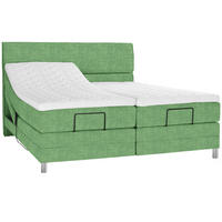 BOXSPRINGBETT 180/200 cm  in Grün  - Chromfarben/Grün, Konventionell, Kunststoff/Textil (180/200cm) - Voleo