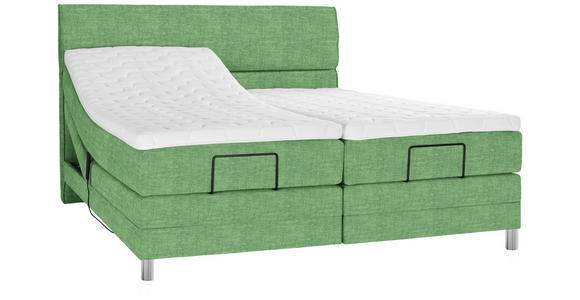 BOXSPRINGBETT 200/200 cm in Grün - Chromfarben/Grün, KONVENTIONELL, Kunststoff/Textil (200/200cm) - Voleo