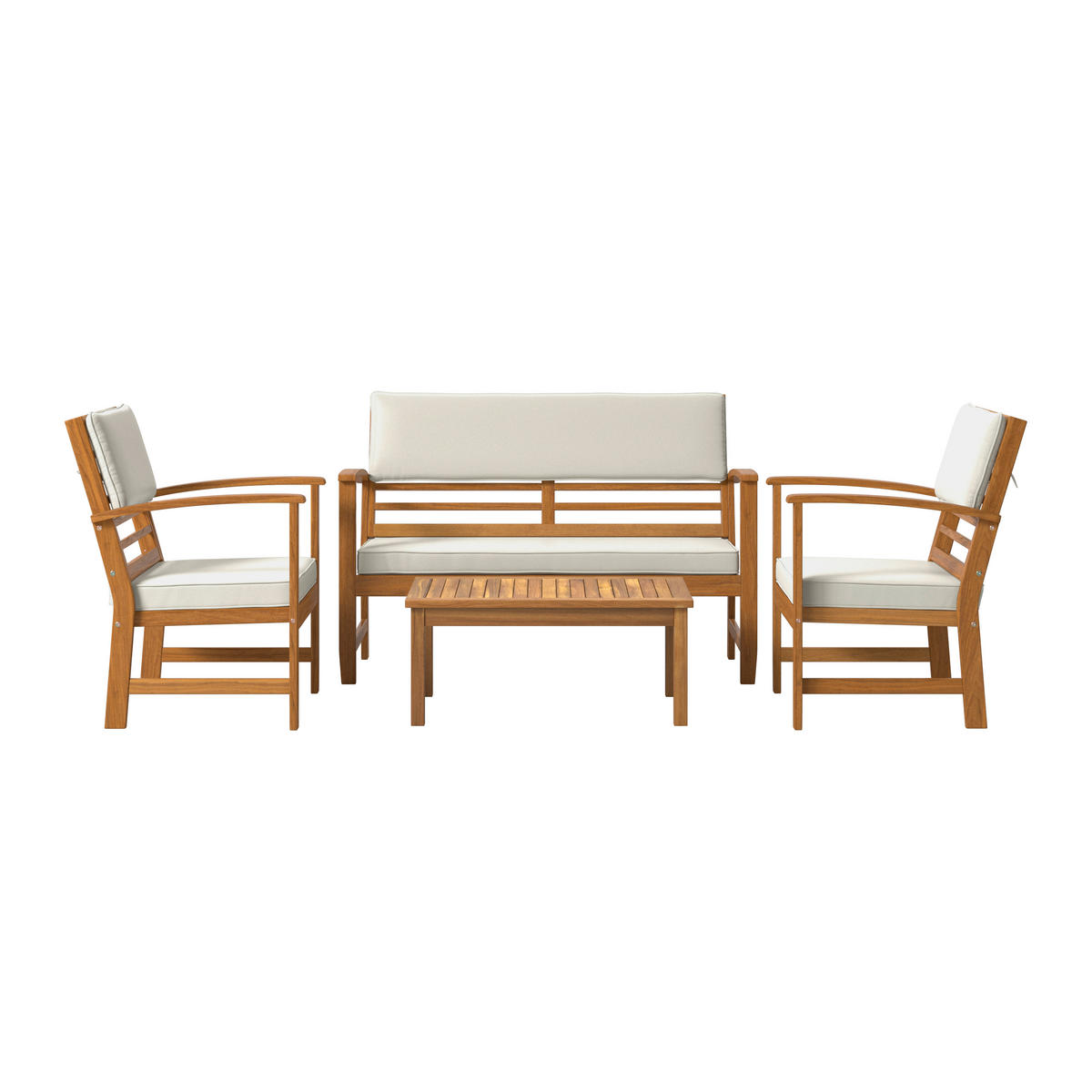 LOUNGEGARNITUR   80/50/33 cm Akazie vollmassiv  - Beige/Akaziefarben, MODERN, Holz/Wellpappe (80/50/33cm) - Ambia Garden