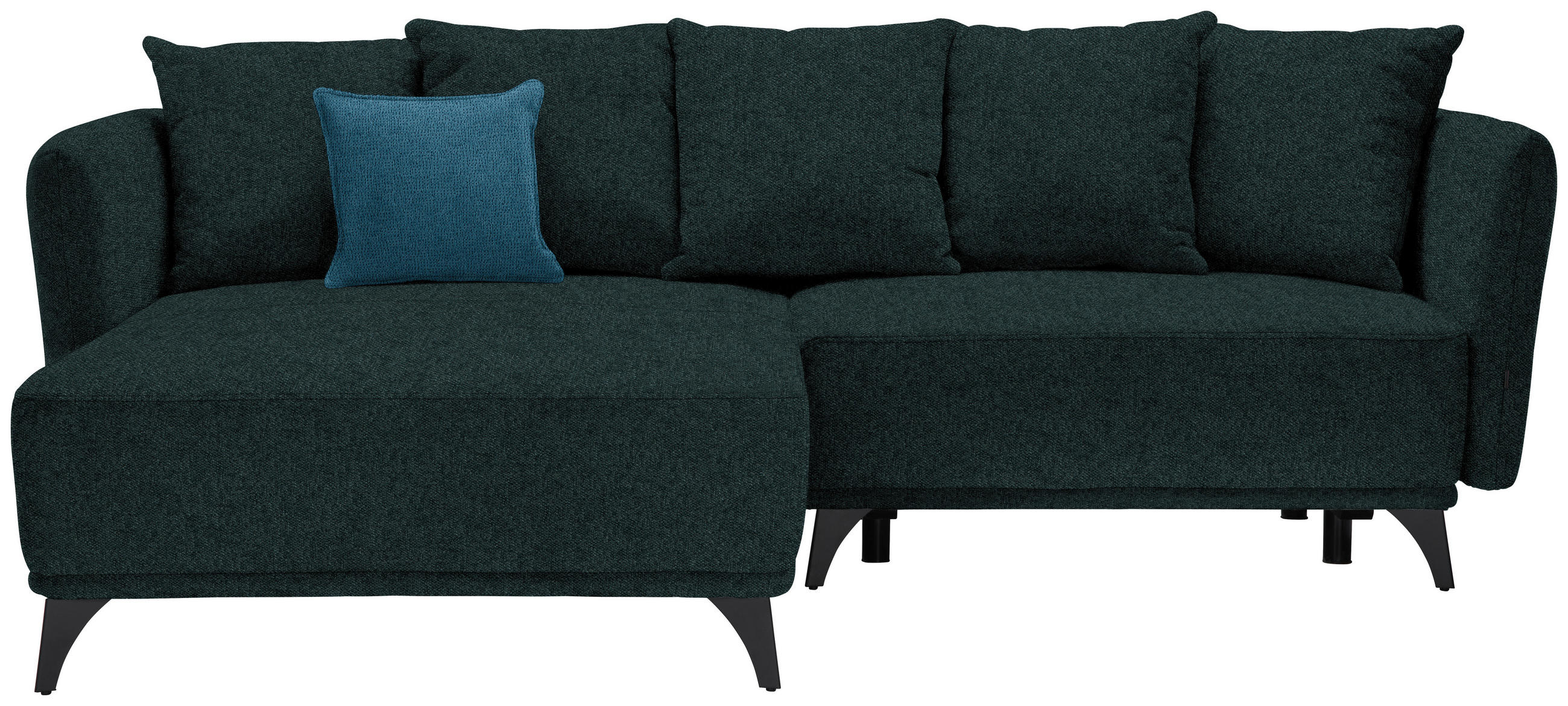 ECKSOFA in Chenille Dunkelgrün  172/255 cm  - Blau/Dunkelgrün, LIFESTYLE, Textil/Metall (172/255cm) - Carryhome