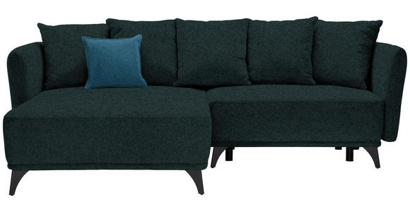 ECKSOFA in Chenille Dunkelgrün  - Blau/Dunkelgrün, LIFESTYLE, Textil/Metall (172/255cm) - Carryhome