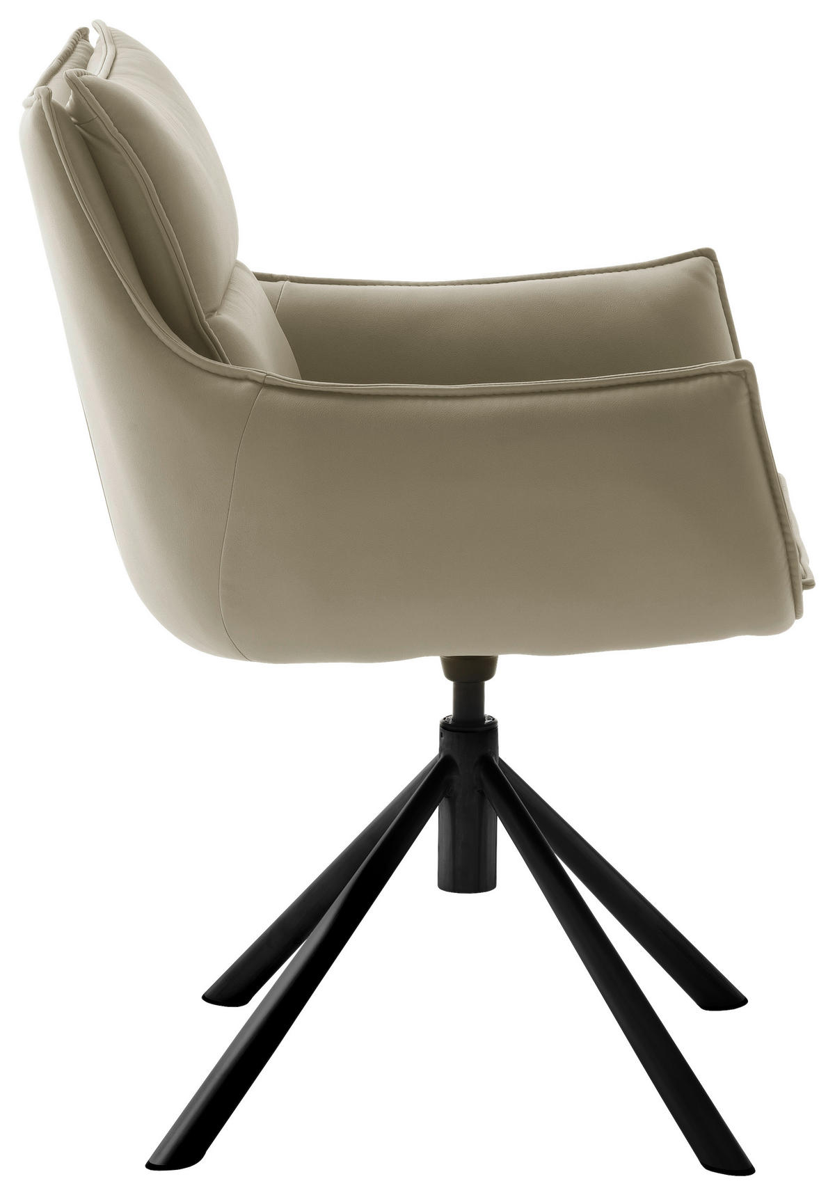 ARMLEHNSTUHL drehbar  in Eisen beschichtet  - Schwarz/Cappuccino, Design, Textil/Metall (60/90/65cm) - Novel