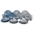 KOMBISERVICE 30-teilig  - Blau/Weiß, LIFESTYLE, Keramik - Novel