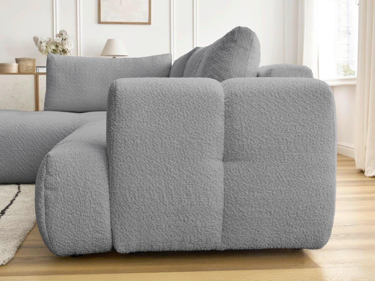 ECKSCHLAFSOFA FUJI Bouclé Dunkelgrau  inkl.  - Dunkelgrau/Schwarz, MODERN, Kunststoff/Textil (204/282cm)